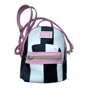 ***SOLD***BETSEY JOHNSON Mini Backpack Crossbody/Tote Bag Striped Perfect Girly